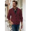 imageJMIERR Mens Casual Wool Blend Long Sleeve Shawl Collar Buttons Down Cable Knit Cardigan SweaterD Red