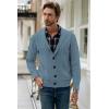 imageJMIERR Mens Casual Wool Blend Long Sleeve Shawl Collar Buttons Down Cable Knit Cardigan SweaterD Sky Blue