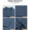 imageJMIERR Mens Casual Wool Blend Long Sleeve Shawl Collar Buttons Down Cable Knit Cardigan SweaterD Sky Blue