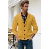 imageJMIERR Mens Casual Wool Blend Long Sleeve Shawl Collar Buttons Down Cable Knit Cardigan SweaterD Yellow