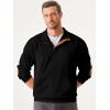 imageJMIERR Mens Corduroy Sweatshirt Casual Long Sleeve Stand Collar Button Pullover Sweatshirts with PocketsA Black