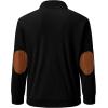 imageJMIERR Mens Corduroy Sweatshirt Casual Long Sleeve Stand Collar Button Pullover Sweatshirts with PocketsA Black