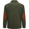 imageJMIERR Mens Corduroy Sweatshirt Casual Long Sleeve Stand Collar Button Pullover Sweatshirts with PocketsA Jungle Green