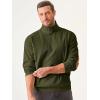 imageJMIERR Mens Corduroy Sweatshirt Casual Long Sleeve Stand Collar Button Pullover Sweatshirts with PocketsA Jungle Green
