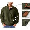 imageJMIERR Mens Corduroy Sweatshirt Casual Long Sleeve Stand Collar Button Pullover Sweatshirts with PocketsA Jungle Green