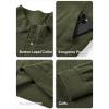 imageJMIERR Mens Corduroy Sweatshirt Casual Long Sleeve Stand Collar Button Pullover Sweatshirts with PocketsA Jungle Green