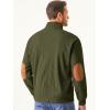 imageJMIERR Mens Corduroy Sweatshirt Casual Long Sleeve Stand Collar Button Pullover Sweatshirts with PocketsA Jungle Green