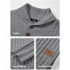 imageJMIERR Mens Knit Sweater Casual Shawl Collar Pullover Sweater Slim Fit Solid Color Fall Fashion Button Textured SweatersLight Grey