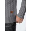 imageJMIERR Mens Knit Sweater Casual Shawl Collar Pullover Sweater Slim Fit Solid Color Fall Fashion Button Textured SweatersLight Grey