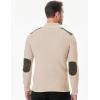 imageJMIERR Mens Quarter Zip Cable Knit Pullover Sweater Casual Long Sleeve Stand Collar SweatersBeige