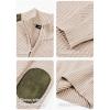 imageJMIERR Mens Quarter Zip Cable Knit Pullover Sweater Casual Long Sleeve Stand Collar SweatersBeige