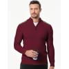 imageJMIERR Mens Quarter Zip Cable Knit Pullover Sweater Casual Long Sleeve Stand Collar SweatersRed Dahlia