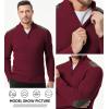 imageJMIERR Mens Quarter Zip Cable Knit Pullover Sweater Casual Long Sleeve Stand Collar SweatersRed Dahlia