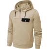 imageJMIERR Mens Quilted Hoodies Casual Long Sleeve QuarterZip Pullover Sweatshirt with PocketsZ Beige