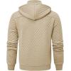 imageJMIERR Mens Quilted Hoodies Casual Long Sleeve QuarterZip Pullover Sweatshirt with PocketsZ Beige