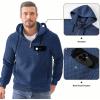imageJMIERR Mens Quilted Hoodies Casual Long Sleeve QuarterZip Pullover Sweatshirt with PocketsZ Sail Blue