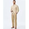 imageJMIERR Mens Wool Blend Cable Knit Sweater Casual Long Sleeve Button Stand Collar Old Money Pullover SweatersApricot