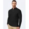 imageJMIERR Mens Wool Blend Cable Knit Sweater Casual Long Sleeve Button Stand Collar Old Money Pullover SweatersBlack