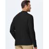 imageJMIERR Mens Wool Blend Cable Knit Sweater Casual Long Sleeve Button Stand Collar Old Money Pullover SweatersBlack