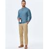 imageJMIERR Mens Wool Blend Cable Knit Sweater Casual Long Sleeve Button Stand Collar Old Money Pullover SweatersBlue