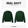 imageJMIERR Mens Wool Blend Cable Knit Sweater Casual Long Sleeve Button Stand Collar Old Money Pullover SweatersGreen