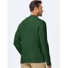 imageJMIERR Mens Wool Blend Cable Knit Sweater Casual Long Sleeve Button Stand Collar Old Money Pullover SweatersGreen