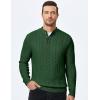 imageJMIERR Mens Wool Blend Cable Knit Sweater Casual Long Sleeve Button Stand Collar Old Money Pullover SweatersGreen