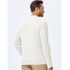 imageJMIERR Mens Wool Blend Cable Knit Sweater Casual Long Sleeve Button Stand Collar Old Money Pullover SweatersWhite