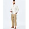 imageJMIERR Mens Wool Blend Cable Knit Sweater Casual Long Sleeve Button Stand Collar Old Money Pullover SweatersWhite