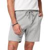 imageJMIERR Mens Casual 7quot Shorts Cotton Elastic Waist Drawstring Summer Texture Stretch Beach Shorts with PocketsGrey
