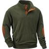 imageJMIERR Mens Corduroy Sweatshirt Casual Long Sleeve Stand Collar Button Pullover Sweatshirts with PocketsA Jungle Green