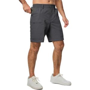 imageJMIERR Mens Hiking Cargo Shorts Casual Stretch Water Resistant QuickDry Lightweight Shorts Mens Golf Shorts with 5 PocketsDark Grey