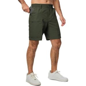 imageJMIERR Mens Hiking Cargo Shorts Casual Stretch Water Resistant QuickDry Lightweight Shorts Mens Golf Shorts with 5 PocketsFour Leaf Clover