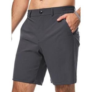 imageJMIERR Mens Hybrid Golf Shorts Casual Stretch QuickDry Flat Front Lightweight Wrinkle Free Dress Shorts with PocketDark Grey