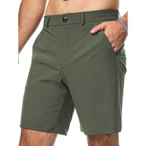 imageJMIERR Mens Hybrid Golf Shorts Casual Stretch QuickDry Flat Front Lightweight Wrinkle Free Dress Shorts with PocketFour Leaf Clover