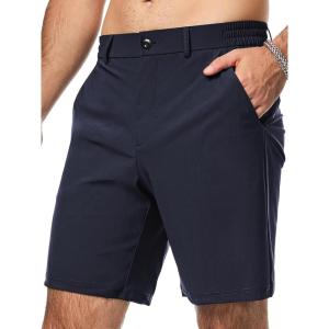 imageJMIERR Mens Hybrid Golf Shorts Casual Stretch QuickDry Flat Front Lightweight Wrinkle Free Dress Shorts with PocketNavy Blue