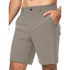 imageJMIERR Mens Hybrid Golf Shorts Casual Stretch QuickDry Flat Front Lightweight Wrinkle Free Dress Shorts with PocketParchment