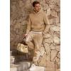 imageJMIERR Mens 2 Piece Outfits Hoodie Sweatshirt Tracksuit ampamp Joggers Sweatpants Sweatsuit SetBeige
