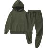 imageJMIERR Mens 2 Piece Outfits Hoodie Sweatshirt Tracksuit ampamp Joggers Sweatpants Sweatsuit SetMoss Green