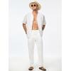imageJMIERR Mens Casual Drawstring Pants Elastic Waist Lightweight Pant Summer Beach Trouser with PocketsA White