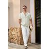 imageJMIERR Mens Casual Drawstring Pants Elastic Waist Lightweight Pant Summer Beach Trouser with PocketsA White