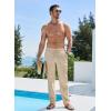 imageJMIERR Mens Casual Drawstring Pants Elastic Waist Lightweight Pant Summer Beach Trouser with PocketsB Apricot