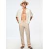 imageJMIERR Mens Casual Drawstring Pants Elastic Waist Lightweight Pant Summer Beach Trouser with PocketsB Apricot
