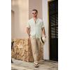 imageJMIERR Mens Casual Drawstring Pants Elastic Waist Lightweight Pant Summer Beach Trouser with PocketsB Apricot