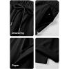 imageJMIERR Mens Casual Drawstring Pants Elastic Waist Lightweight Pant Summer Beach Trouser with PocketsBlack