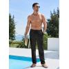 imageJMIERR Mens Casual Drawstring Pants Elastic Waist Lightweight Pant Summer Beach Trouser with PocketsBlack
