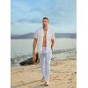 imageJMIERR Mens Casual Drawstring Pants Elastic Waist Lightweight Pant Summer Beach Trouser with PocketsBluish Gray