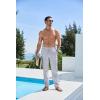 imageJMIERR Mens Casual Drawstring Pants Elastic Waist Lightweight Pant Summer Beach Trouser with PocketsBluish Gray