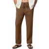 imageJMIERR Mens Casual Drawstring Pants Elastic Waist Lightweight Pant Summer Beach Trouser with PocketsBrown