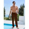 imageJMIERR Mens Casual Drawstring Pants Elastic Waist Lightweight Pant Summer Beach Trouser with PocketsCoffee